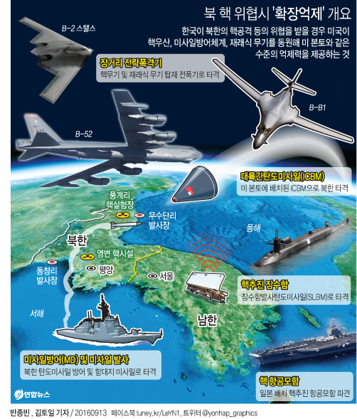 <그래픽> 북 핵 위협시 '확장억제' 개요