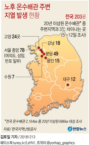 [그래픽] 노후 열수송관 이상징후 203곳