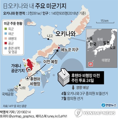 日오키나와, 美기지 이전 관련 주민투표 24일 실시(종합) - 1