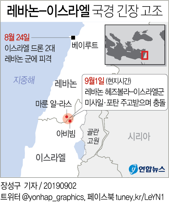 레바논 헤즈볼라, 이스라엘에 미사일 발사…이스라엘 포격대응(종합2보) - 1