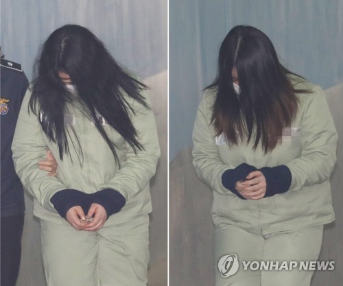 This composite photo filed Dec. 20, 2017, shows the accomplice surnamed Park (L) and kidnapper Kim (R) who a court found participated in the abduction and murder of an 8-year-old in Incheon in 2017. (Yonhap)