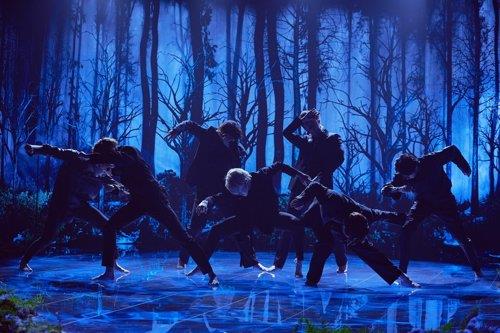 This photo of BTS' performance of "Black Swan" during "The Late Late Show with James Corden" on Jan. 29, 2020, was provided by Terence Patrick via Big Hit Entertainment. (PHOTO NOT FOR SALE) (Yonhap)