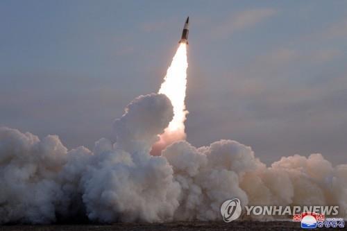 This file photo released by the Korean Central News Agency shows a North Korean missile launch. (For Use Only in the Republic of Korea. No Redistribution) (Yonhap)