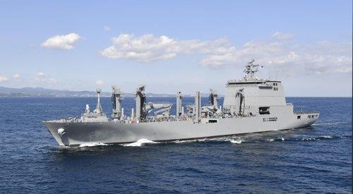 This file photo, provided by the Navy on March 17, 2019, shows its 10,000-ton logistics support ship Soyang in unspecified waters. (PHOTO NOT FOR SALE) (Yonhap)