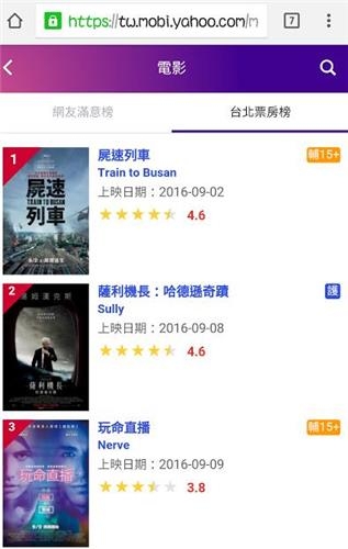 영화 '부산행' 대만 야후 '타이베이 예매' 1위 <대만 야후 캡처>