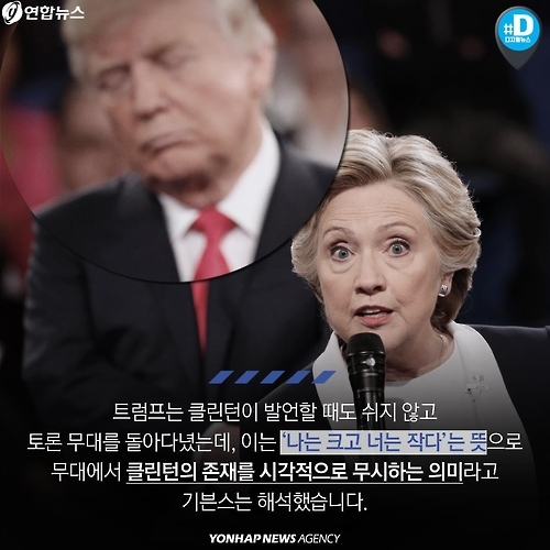 <카드뉴스> "트럼프는 황소"…'보디 랭귀지'로 본 미 대선 후보 - 8