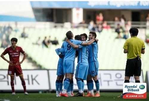 대구FC 선수들이 골세리머니를 펼치고 있다.[한국프로축구연맹 제공=연합뉴스)