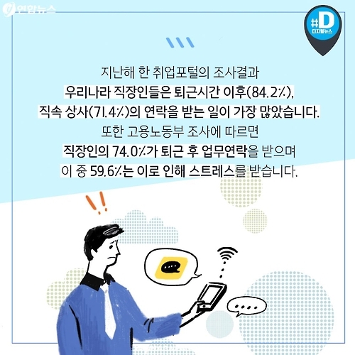 <카드뉴스> 프랑스는 접속차단권리 보장…우리는 '카톡야근중' - 7