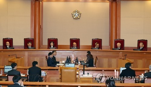 박근혜 대통령 탄핵심판 변론이 열리는 헌재 대심판정