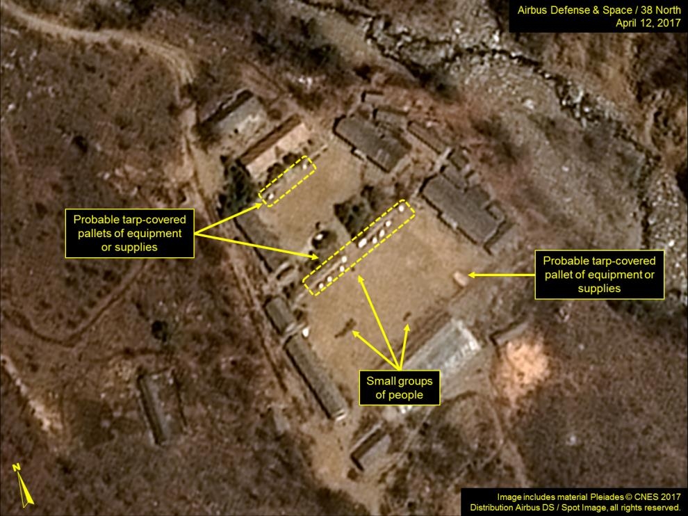 풍계리 핵실험장 주 지원본부 위성사진