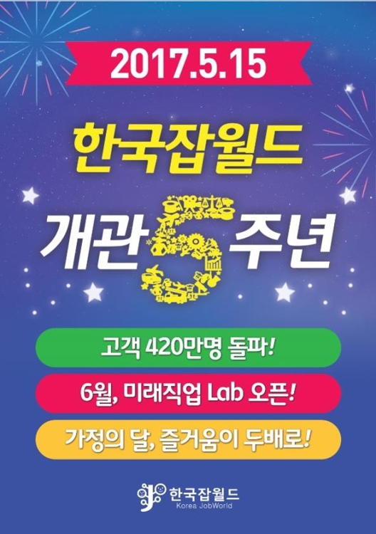한국잡월드 개관 5주년 포스터