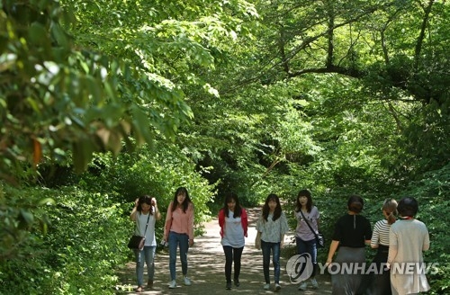 쾌청한 휴일…충북 유명 산·유원지마다 '북적' - 1
