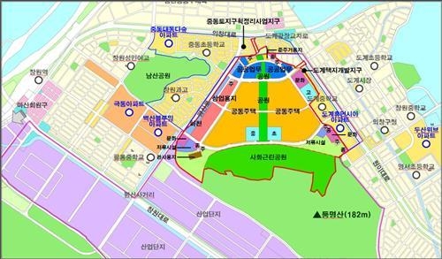 창원 육군 39사단 개발계획도.