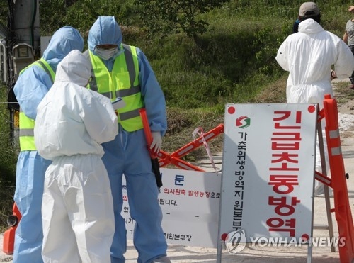 'AI발원' 군산 오골계 농가 통제
