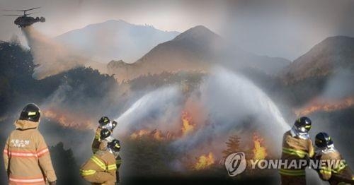 청주 야산 정상부근서 불…6시간째 진화 중 - 1