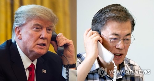 文대통령, 트럼프와 56분 통화…"북핵 평화적·외교적 해결해야" - 1