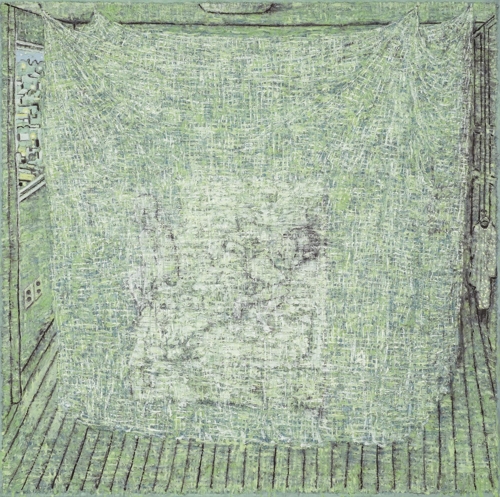 유근택, 방, 2016, 한지에 수묵채색, 145X145cm
