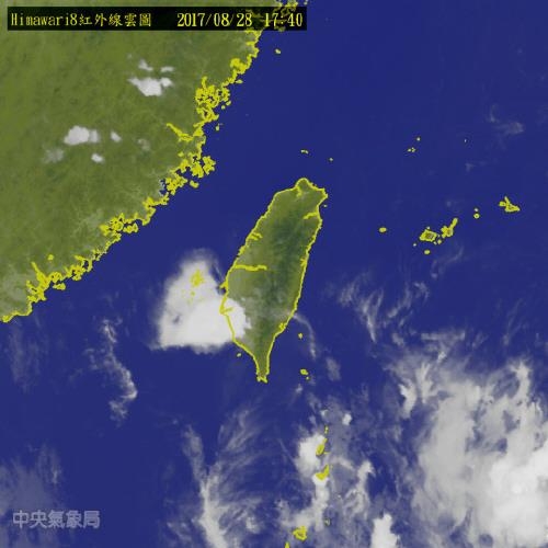 대만 남부해역을 덮은 '하트 구름'［대만 중앙기상국 사이트 캡처］
