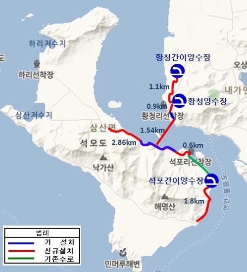 석모도 한강 물 송수관로 설치