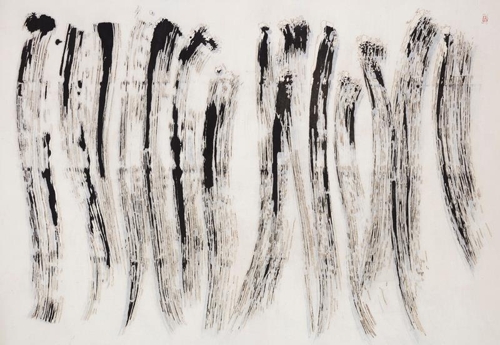 김민정, Phasing, 한지에 혼합재료, 143x206cm, 2017