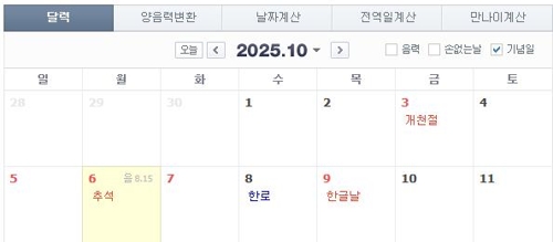 추석 '10일 연휴' 역대 최장…2025년·2028년도 '대박' - 2