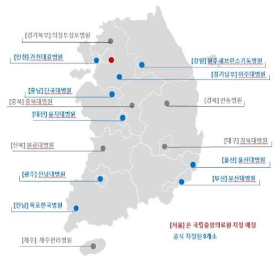 보건복지부 권역외상센터 설치사업 추진현황