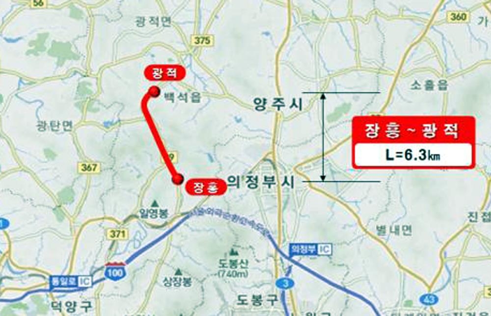 국지도 39호선 양주 장흥∼광적 노선도