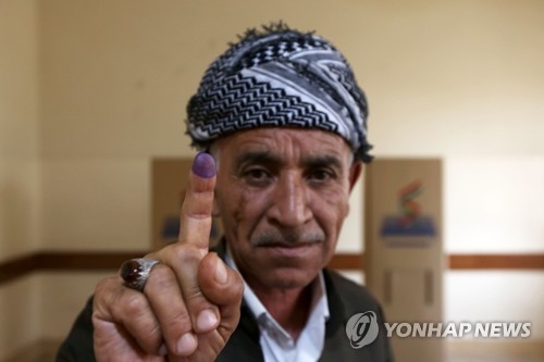분리독립 투표를 한 쿠르드족 주민[AFP=연합뉴스자료사진]