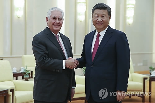 렉스 틸러슨 미 국무장관과 시진핑 중국 국가주석