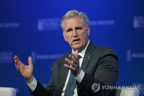 연설하는 케빈 매카시 원내대표 (AP=연합뉴스)