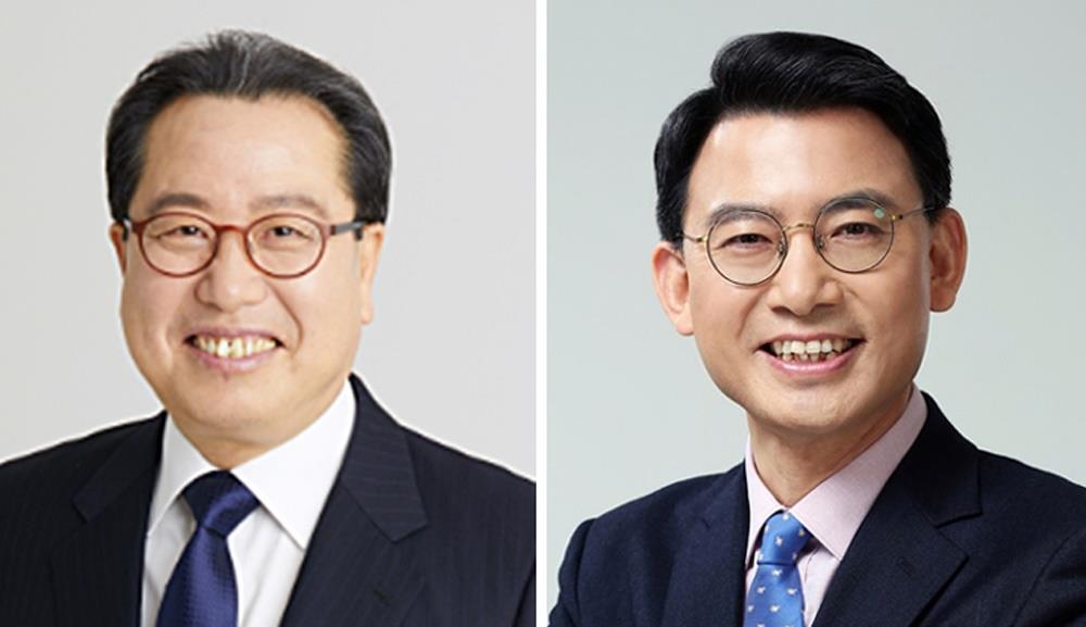 조광한(왼쪽) 예비후보와 최현덕 예비후보.