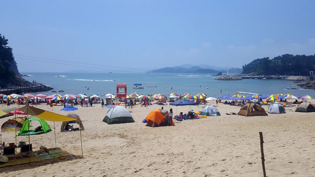 사천 남일대해수욕장 전경
