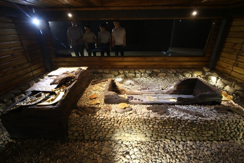 경주 천마총 내부.
