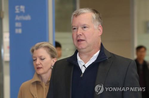 28일 오후 인천공항 통해 입국하는 비건 미 대북특별대표