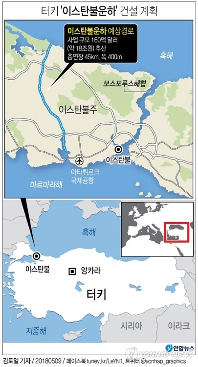 "'韓기업 초대' 이스탄불운하 내년 착공 추진"…"18조원 규모" - 1