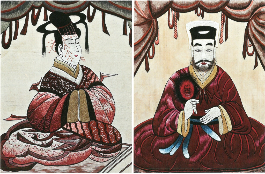 고구려 고분벽화복식 재현한 자수