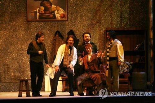 오페라 '라 보엠'의 한 장면