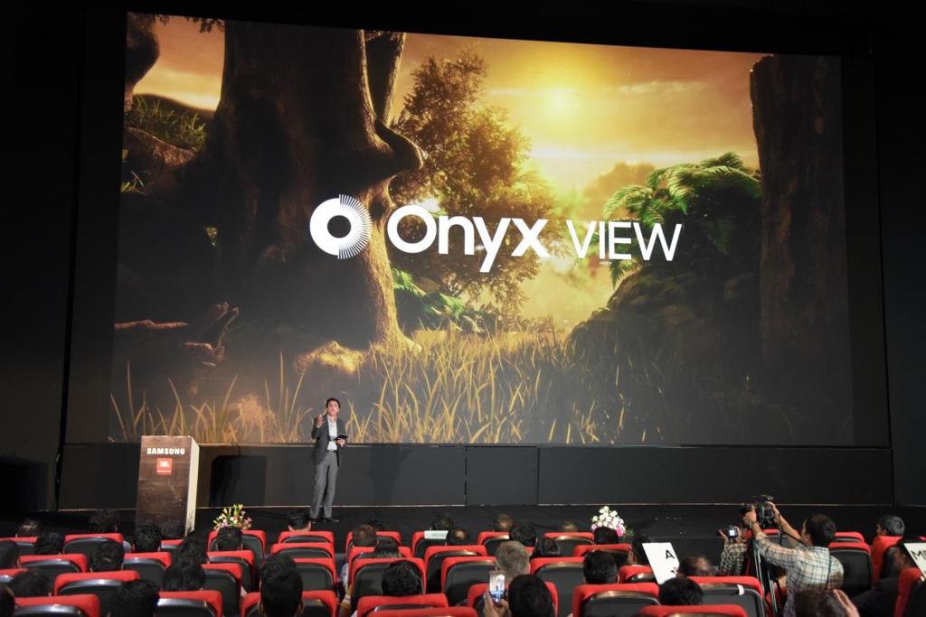 인도 벵갈루루에서 선보인 삼성전자 시네마 LED 브랜드 '오닉스(Onyx)' [삼성전자 인도법인 제공=연합뉴스]