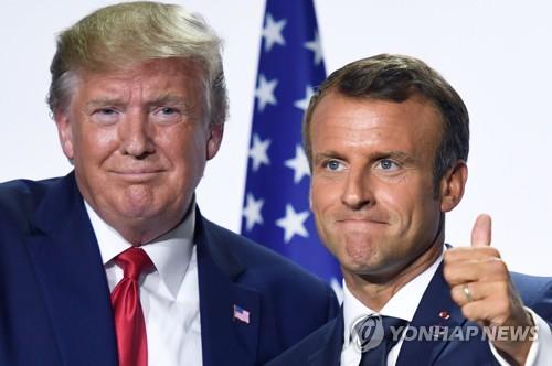 G7 정상회의의 도널드 트럼프 미대통령(좌)과 에마뉘엘 마크롱 프랑스 대통령