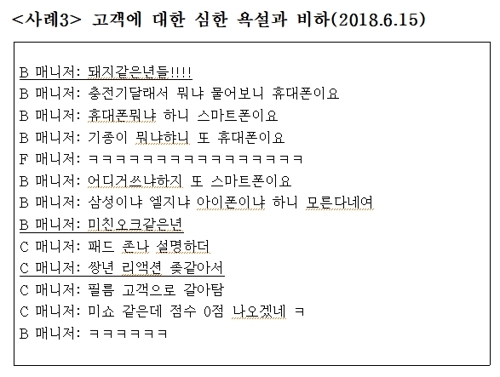 단체방서 고객 비하한 이마트 일렉트로마트 매니저들