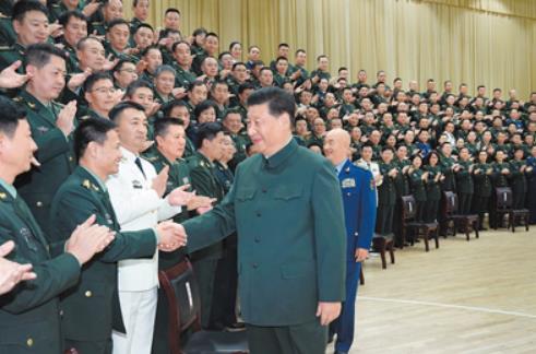 우한 군부대 방문한 시진핑 중국 국가 주석