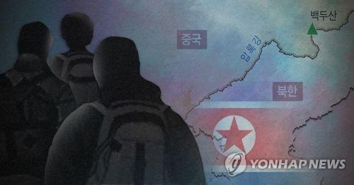 북한 주민, 압록강 건너 탈북 (PG)