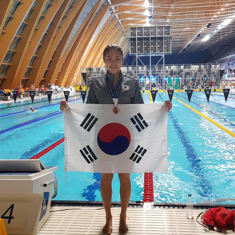 2019 FINA 경영월드컵 6차 대회 여자 접영 200ｍ 동메달을 딴 안세현.