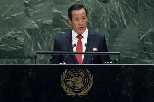 9월말 유엔총회 일반토의에서 연설중인 김성 유엔주재 북한대사