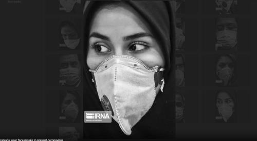 마스크를 쓴 테헤란 시민