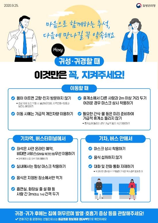 즐겁고 안전한 연휴를 보내기 위한 방역수칙