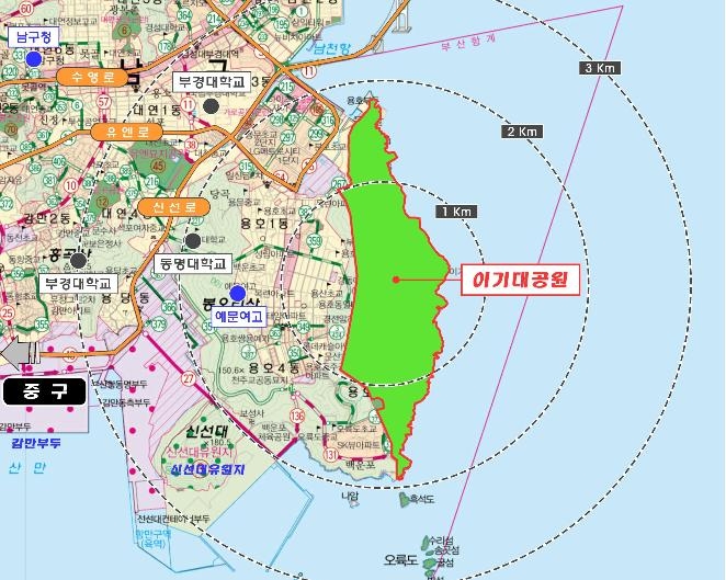 부산 남구 이기대공원 위치