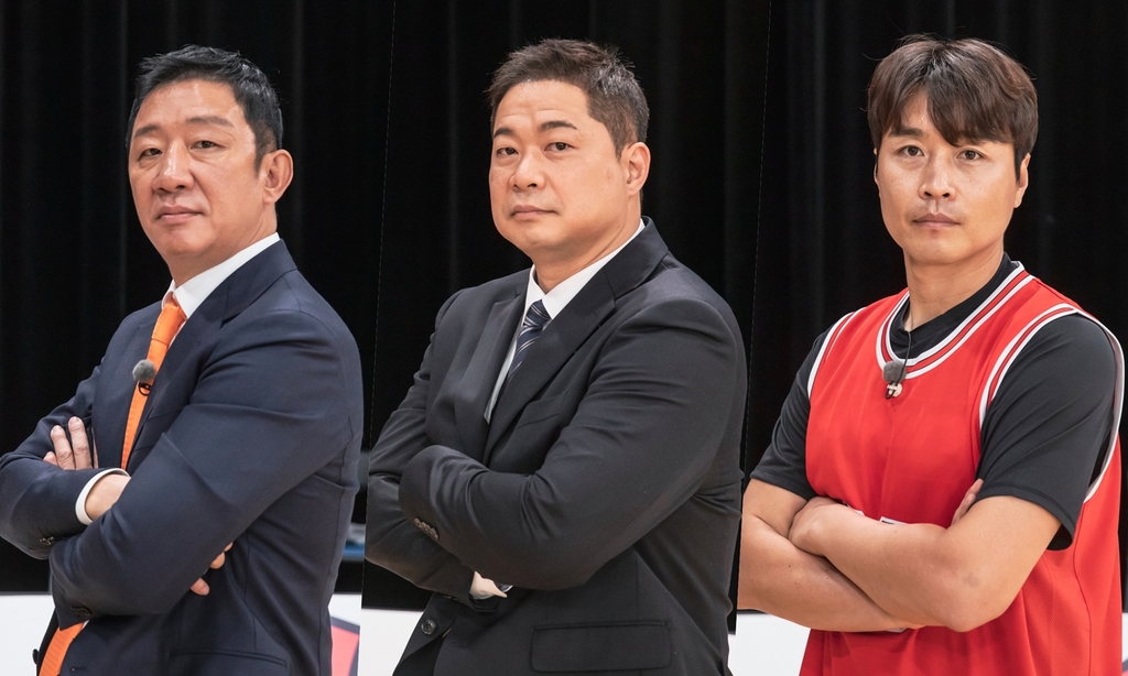 JTBC 새 예능 '뭉쳐야 쏜다'의 (왼쪽부터) 허재, 현주엽, 이동국