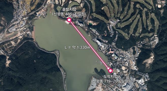 경주 보문단지 짚라인 설치 예정지
