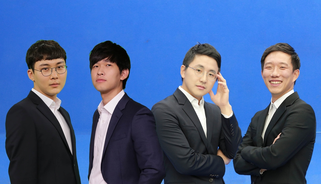 맥심배 4강 진출자들. 왼쪽부터 박정환, 이지현, 김지석, 백홍석
